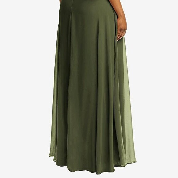 After Six 1565...V-Neck Split Sleeve Blouson Maxi Dress....Olive Green...Sz 18 - Picture 4 of 11